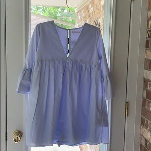 Zara periwinkle blue dress with romper underneath